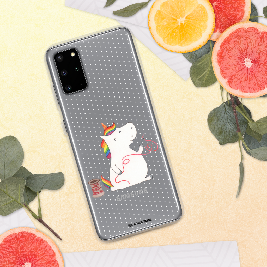 Handyhülle Einhorn Näherin Handyhülle, Handycover, Transparente Handyhülle, Flexible Handyhülle, Handyschutz, Transparent, Durchsichtig, Schutzhülle für Handy, Stilvolle Handyhülle, Robuste Handyhülle, Schutz vor Kratzern, Schützende Handyhülle, Einhorn, Einhörner, Einhorn Deko, Pegasus, Unicorn, Näherin, nähen, Mädchen, Freundin, Häkeln, Stricken, basteln, Nähzimmer