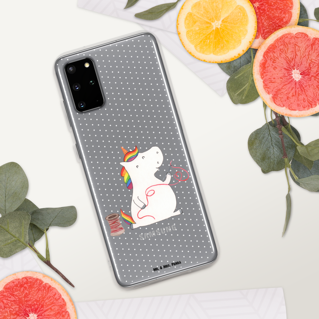 Handyhülle Einhorn Näherin Handyhülle, Handycover, Transparente Handyhülle, Flexible Handyhülle, Handyschutz, Transparent, Durchsichtig, Schutzhülle für Handy, Stilvolle Handyhülle, Robuste Handyhülle, Schutz vor Kratzern, Schützende Handyhülle, Einhorn, Einhörner, Einhorn Deko, Pegasus, Unicorn, Näherin, nähen, Mädchen, Freundin, Häkeln, Stricken, basteln, Nähzimmer