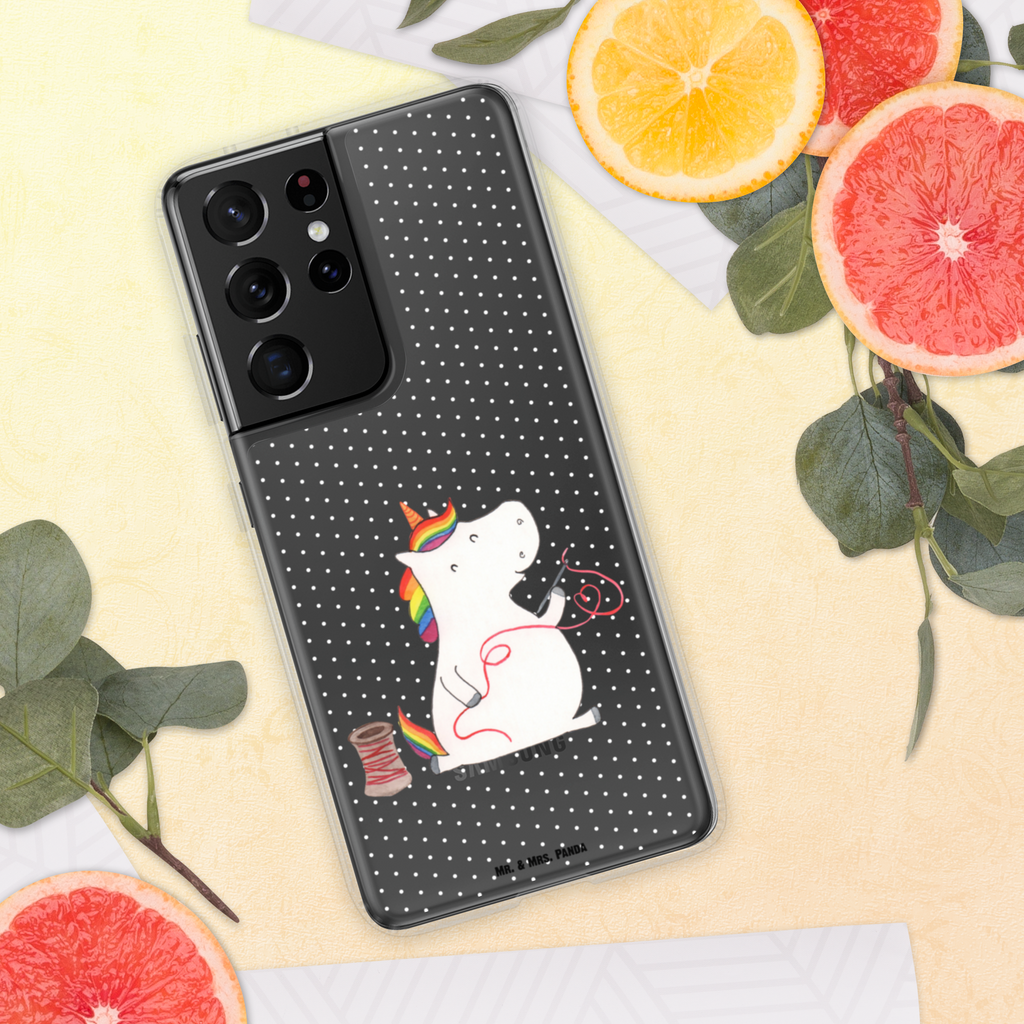 Handyhülle Einhorn Näherin Handyhülle, Handycover, Transparente Handyhülle, Flexible Handyhülle, Handyschutz, Transparent, Durchsichtig, Schutzhülle für Handy, Stilvolle Handyhülle, Robuste Handyhülle, Schutz vor Kratzern, Schützende Handyhülle, Einhorn, Einhörner, Einhorn Deko, Pegasus, Unicorn, Näherin, nähen, Mädchen, Freundin, Häkeln, Stricken, basteln, Nähzimmer