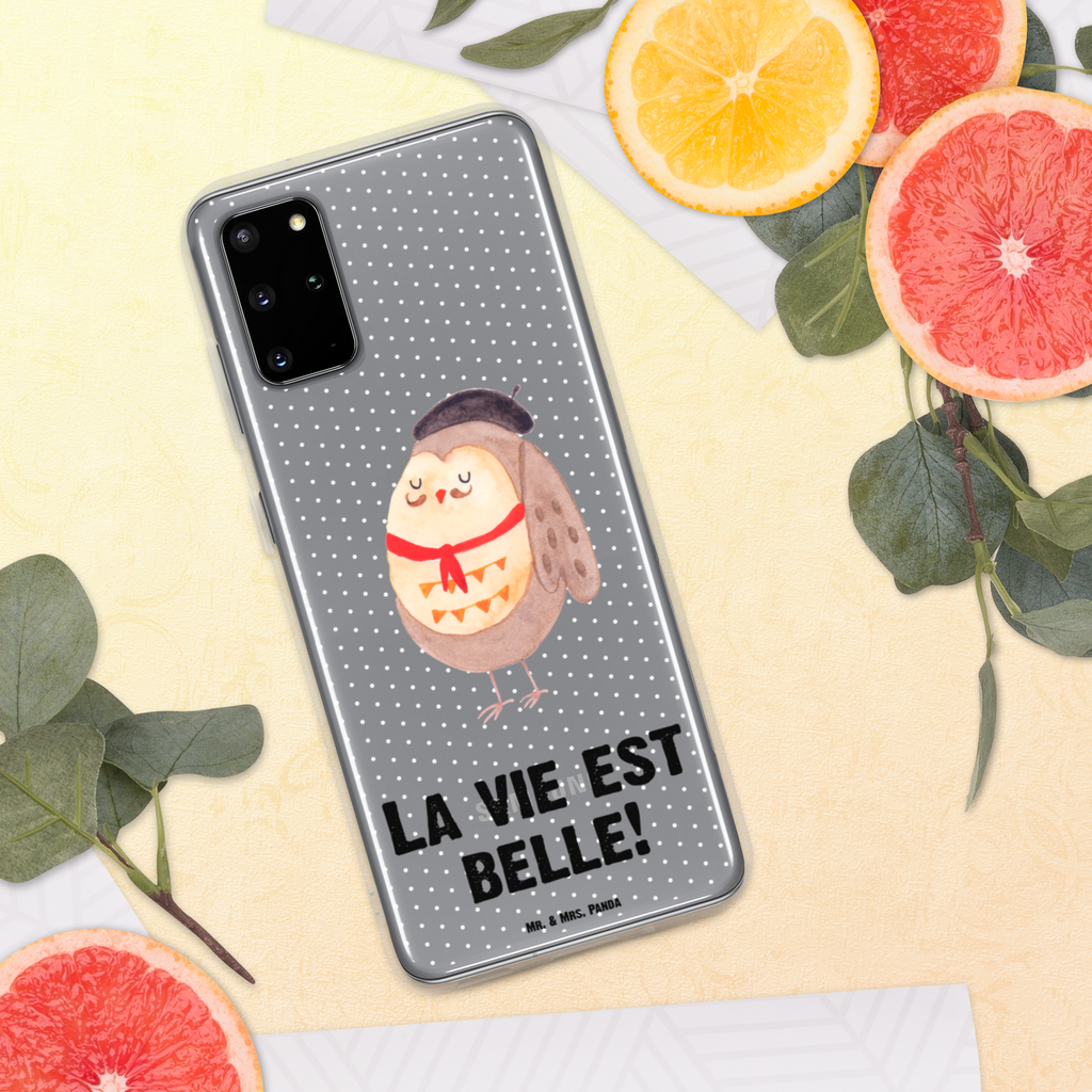 Handyhülle Eule Französisch Eule, Eulen, Eule Deko, Owl, hibou, La vie est belle, das Leben ist schön, Spruch schön, Spruch Französisch, Frankreich Handyhülle, Handycover, Transparente Handyhülle, Flexible Handyhülle, Handyschutz, Transparent, Durchsichtig, Schutzhülle für Handy, Stilvolle Handyhülle, Robuste Handyhülle, Schutz vor Kratzern, Schützende Handyhülle  Eule