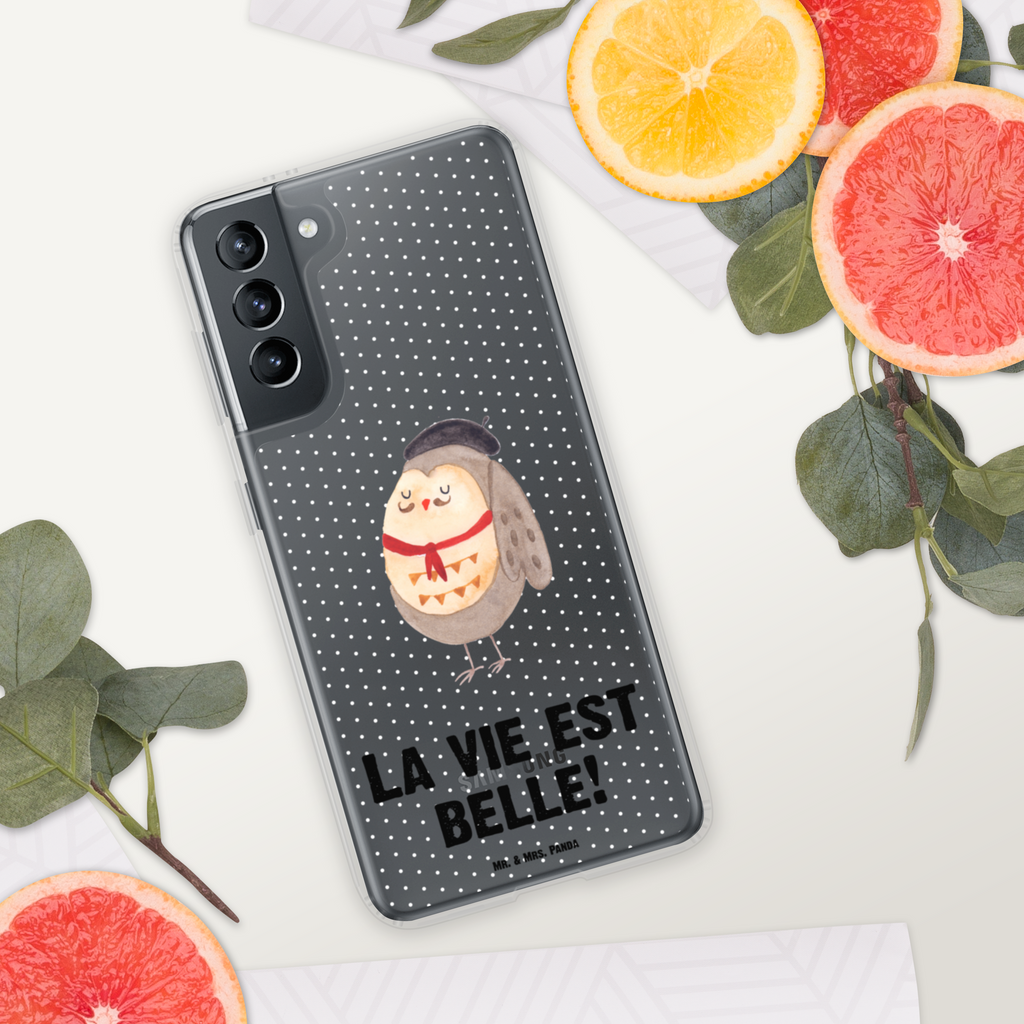 Handyhülle Eule Französisch Eule, Eulen, Eule Deko, Owl, hibou, La vie est belle, das Leben ist schön, Spruch schön, Spruch Französisch, Frankreich Handyhülle, Handycover, Transparente Handyhülle, Flexible Handyhülle, Handyschutz, Transparent, Durchsichtig, Schutzhülle für Handy, Stilvolle Handyhülle, Robuste Handyhülle, Schutz vor Kratzern, Schützende Handyhülle  Eule