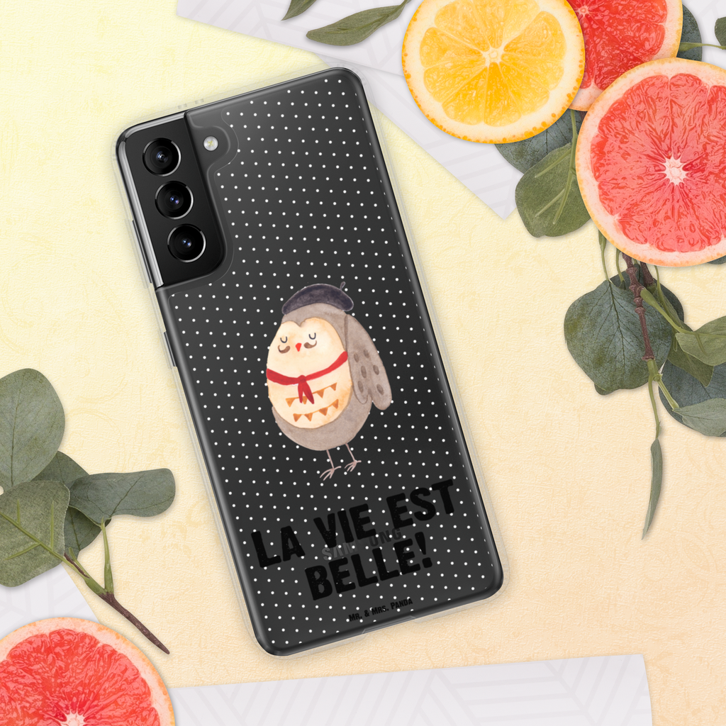 Handyhülle Eule Französisch Eule, Eulen, Eule Deko, Owl, hibou, La vie est belle, das Leben ist schön, Spruch schön, Spruch Französisch, Frankreich Handyhülle, Handycover, Transparente Handyhülle, Flexible Handyhülle, Handyschutz, Transparent, Durchsichtig, Schutzhülle für Handy, Stilvolle Handyhülle, Robuste Handyhülle, Schutz vor Kratzern, Schützende Handyhülle  Eule