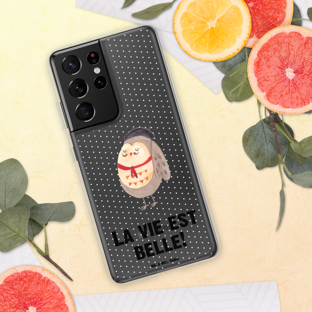 Handyhülle Eule Französisch Eule, Eulen, Eule Deko, Owl, hibou, La vie est belle, das Leben ist schön, Spruch schön, Spruch Französisch, Frankreich Handyhülle, Handycover, Transparente Handyhülle, Flexible Handyhülle, Handyschutz, Transparent, Durchsichtig, Schutzhülle für Handy, Stilvolle Handyhülle, Robuste Handyhülle, Schutz vor Kratzern, Schützende Handyhülle  Eule