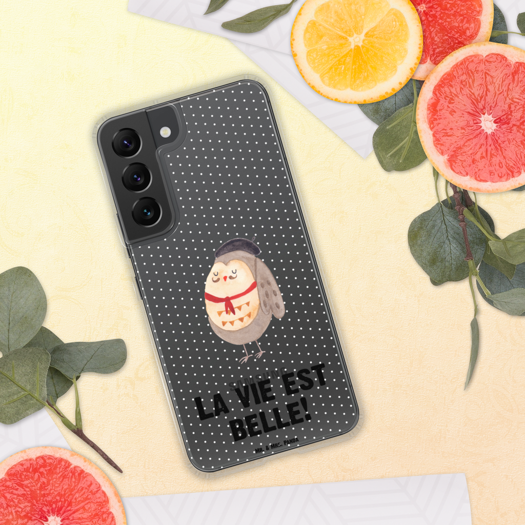Handyhülle Eule Französisch Eule, Eulen, Eule Deko, Owl, hibou, La vie est belle, das Leben ist schön, Spruch schön, Spruch Französisch, Frankreich Handyhülle, Handycover, Transparente Handyhülle, Flexible Handyhülle, Handyschutz, Transparent, Durchsichtig, Schutzhülle für Handy, Stilvolle Handyhülle, Robuste Handyhülle, Schutz vor Kratzern, Schützende Handyhülle  Eule