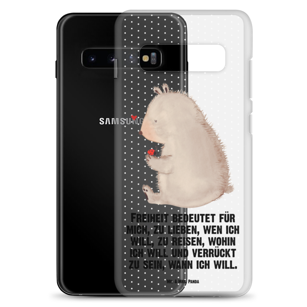 Handyhülle Bär mit Marienkäfer Bär, Marienkäfer, Liebe, Freiheit, Motivation, Das Leben ist schön Handyhülle, Handycover, Transparente Handyhülle, Flexible Handyhülle, Handyschutz, Transparent, Durchsichtig, Schutzhülle für Handy, Stilvolle Handyhülle, Robuste Handyhülle, Schutz vor Kratzern, Schützende Handyhülle  Bär, Teddy, Teddybär