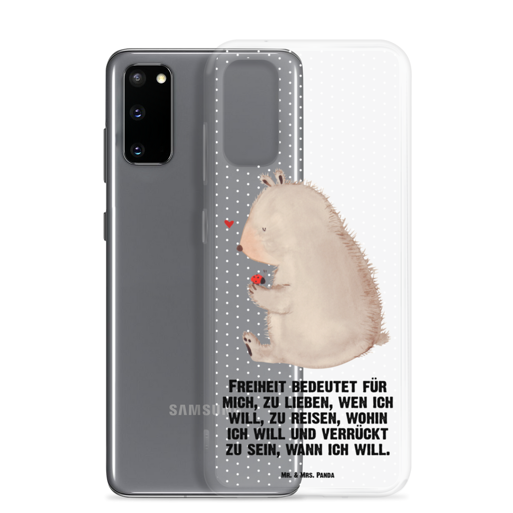 Handyhülle Bär mit Marienkäfer Bär, Marienkäfer, Liebe, Freiheit, Motivation, Das Leben ist schön Handyhülle, Handycover, Transparente Handyhülle, Flexible Handyhülle, Handyschutz, Transparent, Durchsichtig, Schutzhülle für Handy, Stilvolle Handyhülle, Robuste Handyhülle, Schutz vor Kratzern, Schützende Handyhülle  Bär, Teddy, Teddybär