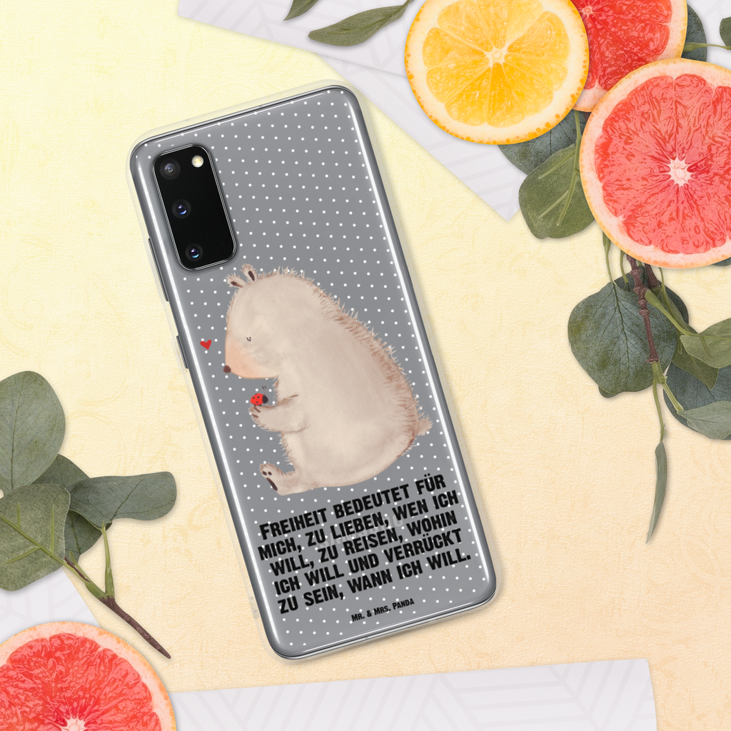 Handyhülle Bär mit Marienkäfer Bär, Marienkäfer, Liebe, Freiheit, Motivation, Das Leben ist schön Handyhülle, Handycover, Transparente Handyhülle, Flexible Handyhülle, Handyschutz, Transparent, Durchsichtig, Schutzhülle für Handy, Stilvolle Handyhülle, Robuste Handyhülle, Schutz vor Kratzern, Schützende Handyhülle  Bär, Teddy, Teddybär