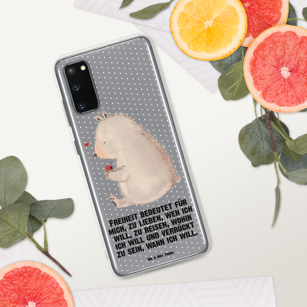 Handyhülle Bär mit Marienkäfer Bär, Marienkäfer, Liebe, Freiheit, Motivation, Das Leben ist schön Handyhülle, Handycover, Transparente Handyhülle, Flexible Handyhülle, Handyschutz, Transparent, Durchsichtig, Schutzhülle für Handy, Stilvolle Handyhülle, Robuste Handyhülle, Schutz vor Kratzern, Schützende Handyhülle  Bär, Teddy, Teddybär