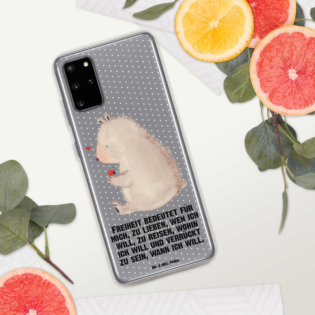 Handyhülle Bär mit Marienkäfer Bär, Marienkäfer, Liebe, Freiheit, Motivation, Das Leben ist schön Handyhülle, Handycover, Transparente Handyhülle, Flexible Handyhülle, Handyschutz, Transparent, Durchsichtig, Schutzhülle für Handy, Stilvolle Handyhülle, Robuste Handyhülle, Schutz vor Kratzern, Schützende Handyhülle  Bär, Teddy, Teddybär