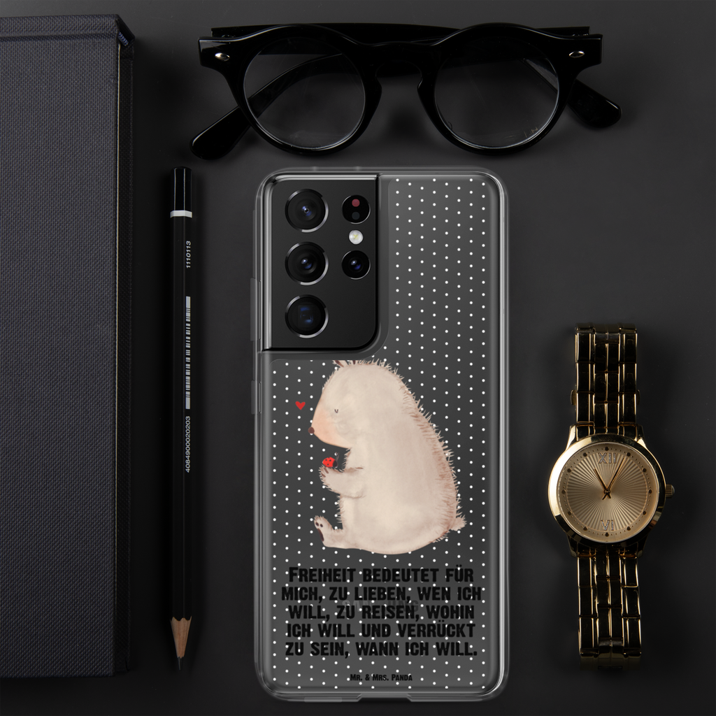 Handyhülle Bär mit Marienkäfer Bär, Marienkäfer, Liebe, Freiheit, Motivation, Das Leben ist schön Handyhülle, Handycover, Transparente Handyhülle, Flexible Handyhülle, Handyschutz, Transparent, Durchsichtig, Schutzhülle für Handy, Stilvolle Handyhülle, Robuste Handyhülle, Schutz vor Kratzern, Schützende Handyhülle  Bär, Teddy, Teddybär