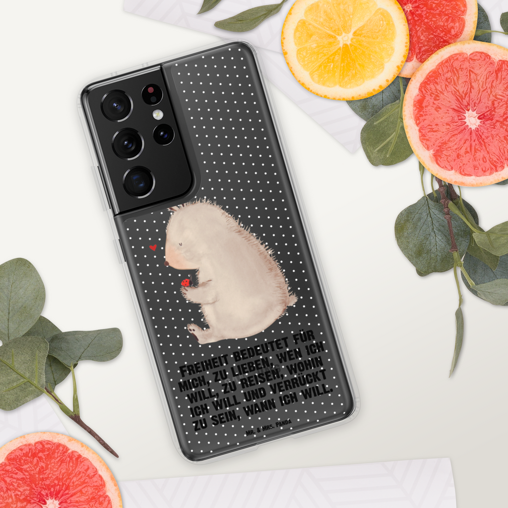 Handyhülle Bär mit Marienkäfer Bär, Marienkäfer, Liebe, Freiheit, Motivation, Das Leben ist schön Handyhülle, Handycover, Transparente Handyhülle, Flexible Handyhülle, Handyschutz, Transparent, Durchsichtig, Schutzhülle für Handy, Stilvolle Handyhülle, Robuste Handyhülle, Schutz vor Kratzern, Schützende Handyhülle  Bär, Teddy, Teddybär