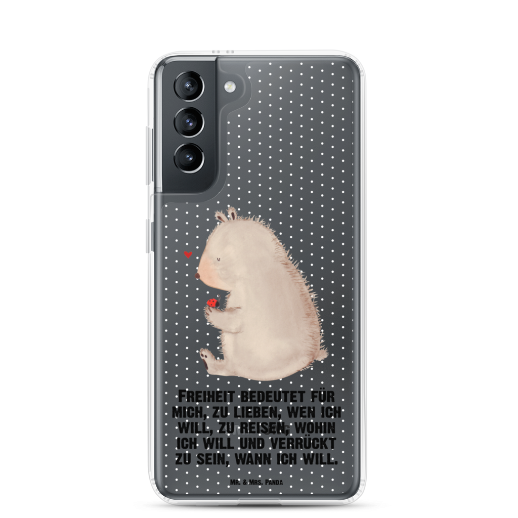 Handyhülle Bär mit Marienkäfer Bär, Marienkäfer, Liebe, Freiheit, Motivation, Das Leben ist schön Handyhülle, Handycover, Transparente Handyhülle, Flexible Handyhülle, Handyschutz, Transparent, Durchsichtig, Schutzhülle für Handy, Stilvolle Handyhülle, Robuste Handyhülle, Schutz vor Kratzern, Schützende Handyhülle  Bär, Teddy, Teddybär