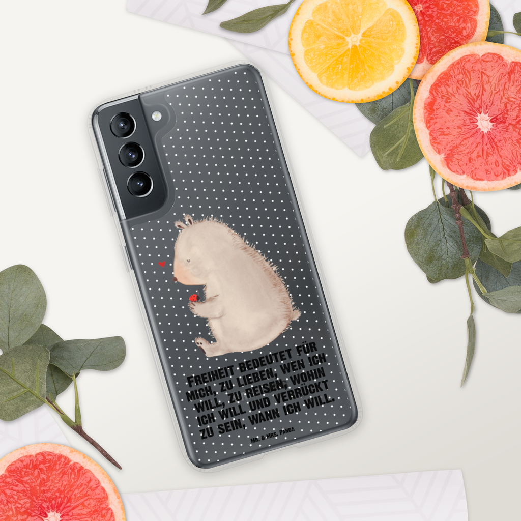 Handyhülle Bär mit Marienkäfer Bär, Marienkäfer, Liebe, Freiheit, Motivation, Das Leben ist schön Handyhülle, Handycover, Transparente Handyhülle, Flexible Handyhülle, Handyschutz, Transparent, Durchsichtig, Schutzhülle für Handy, Stilvolle Handyhülle, Robuste Handyhülle, Schutz vor Kratzern, Schützende Handyhülle  Bär, Teddy, Teddybär