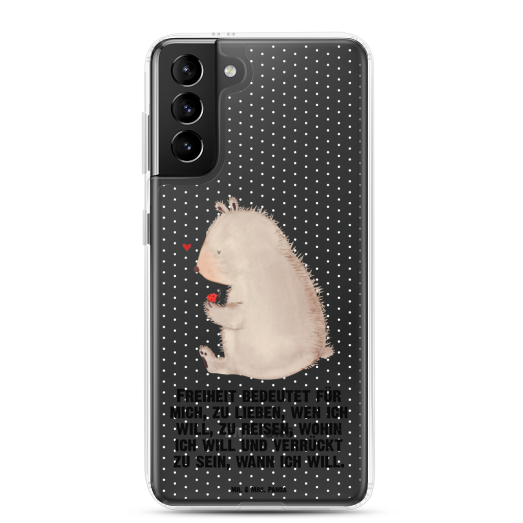 Handyhülle Bär mit Marienkäfer Bär, Marienkäfer, Liebe, Freiheit, Motivation, Das Leben ist schön Handyhülle, Handycover, Transparente Handyhülle, Flexible Handyhülle, Handyschutz, Transparent, Durchsichtig, Schutzhülle für Handy, Stilvolle Handyhülle, Robuste Handyhülle, Schutz vor Kratzern, Schützende Handyhülle  Bär, Teddy, Teddybär