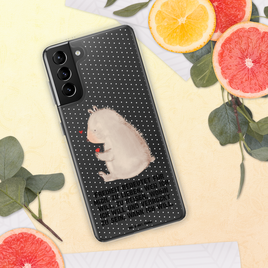 Handyhülle Bär mit Marienkäfer Bär, Marienkäfer, Liebe, Freiheit, Motivation, Das Leben ist schön Handyhülle, Handycover, Transparente Handyhülle, Flexible Handyhülle, Handyschutz, Transparent, Durchsichtig, Schutzhülle für Handy, Stilvolle Handyhülle, Robuste Handyhülle, Schutz vor Kratzern, Schützende Handyhülle  Bär, Teddy, Teddybär
