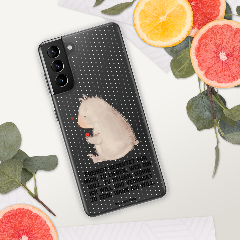 Handyhülle Bär mit Marienkäfer Bär, Marienkäfer, Liebe, Freiheit, Motivation, Das Leben ist schön Handyhülle, Handycover, Transparente Handyhülle, Flexible Handyhülle, Handyschutz, Transparent, Durchsichtig, Schutzhülle für Handy, Stilvolle Handyhülle, Robuste Handyhülle, Schutz vor Kratzern, Schützende Handyhülle  Bär, Teddy, Teddybär
