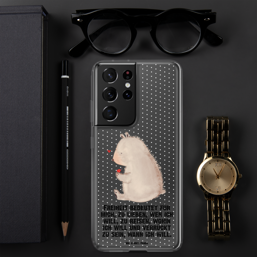 Handyhülle Bär mit Marienkäfer Bär, Marienkäfer, Liebe, Freiheit, Motivation, Das Leben ist schön Handyhülle, Handycover, Transparente Handyhülle, Flexible Handyhülle, Handyschutz, Transparent, Durchsichtig, Schutzhülle für Handy, Stilvolle Handyhülle, Robuste Handyhülle, Schutz vor Kratzern, Schützende Handyhülle  Bär, Teddy, Teddybär