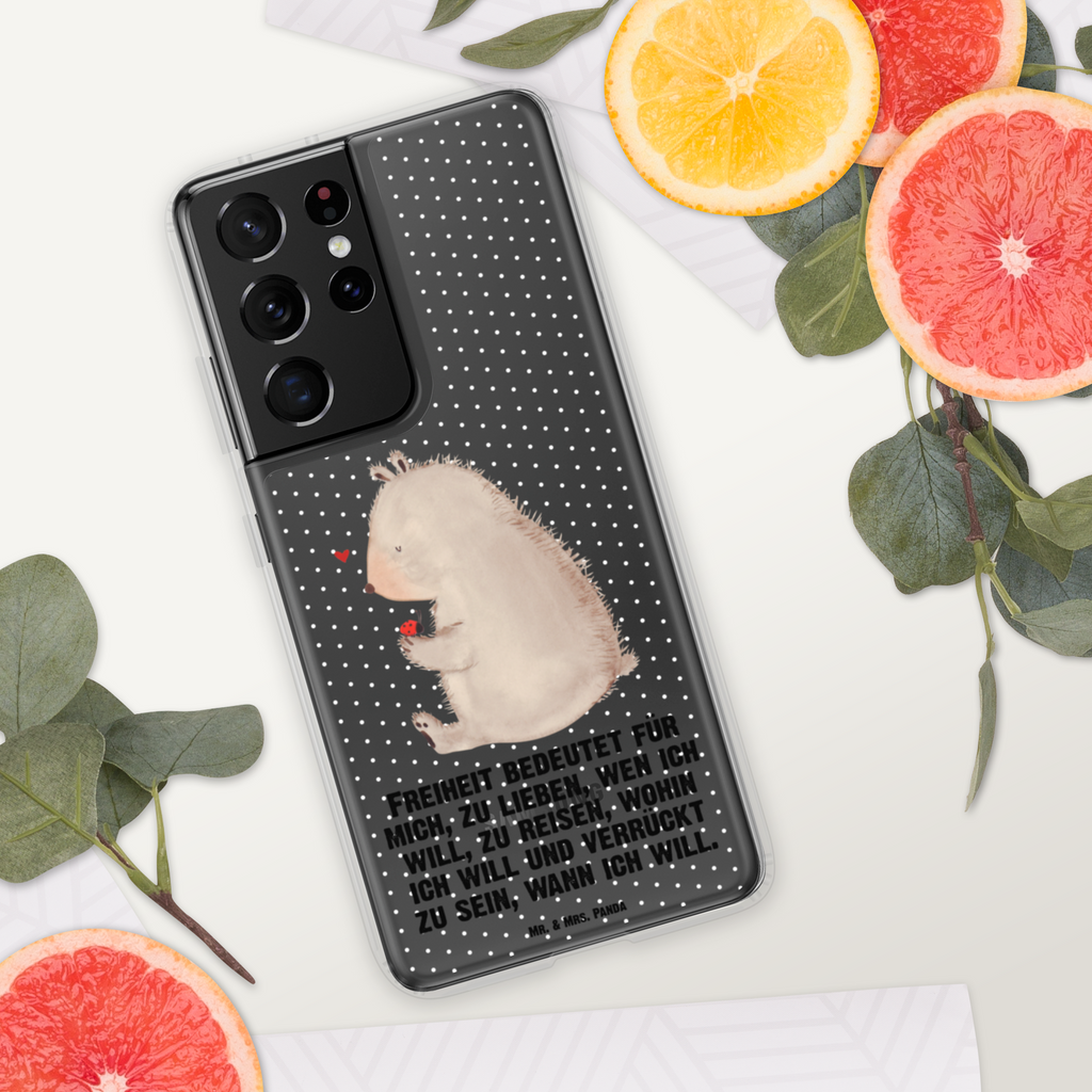 Handyhülle Bär mit Marienkäfer Bär, Marienkäfer, Liebe, Freiheit, Motivation, Das Leben ist schön Handyhülle, Handycover, Transparente Handyhülle, Flexible Handyhülle, Handyschutz, Transparent, Durchsichtig, Schutzhülle für Handy, Stilvolle Handyhülle, Robuste Handyhülle, Schutz vor Kratzern, Schützende Handyhülle  Bär, Teddy, Teddybär