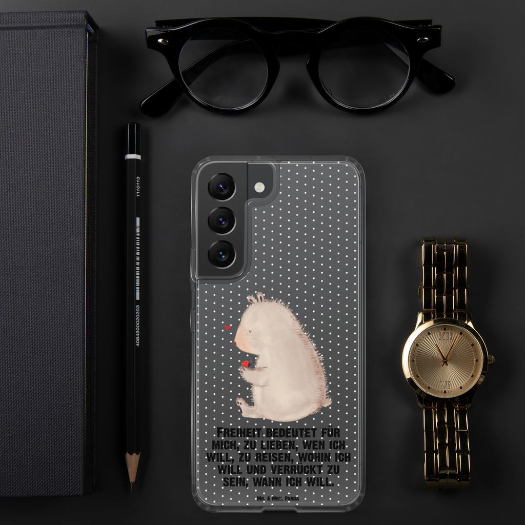 Handyhülle Bär mit Marienkäfer Bär, Marienkäfer, Liebe, Freiheit, Motivation, Das Leben ist schön Handyhülle, Handycover, Transparente Handyhülle, Flexible Handyhülle, Handyschutz, Transparent, Durchsichtig, Schutzhülle für Handy, Stilvolle Handyhülle, Robuste Handyhülle, Schutz vor Kratzern, Schützende Handyhülle  Bär, Teddy, Teddybär