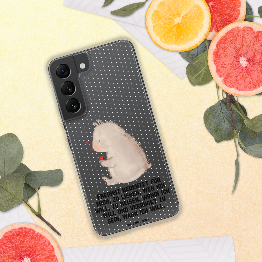 Handyhülle Bär mit Marienkäfer Bär, Marienkäfer, Liebe, Freiheit, Motivation, Das Leben ist schön Handyhülle, Handycover, Transparente Handyhülle, Flexible Handyhülle, Handyschutz, Transparent, Durchsichtig, Schutzhülle für Handy, Stilvolle Handyhülle, Robuste Handyhülle, Schutz vor Kratzern, Schützende Handyhülle  Bär, Teddy, Teddybär