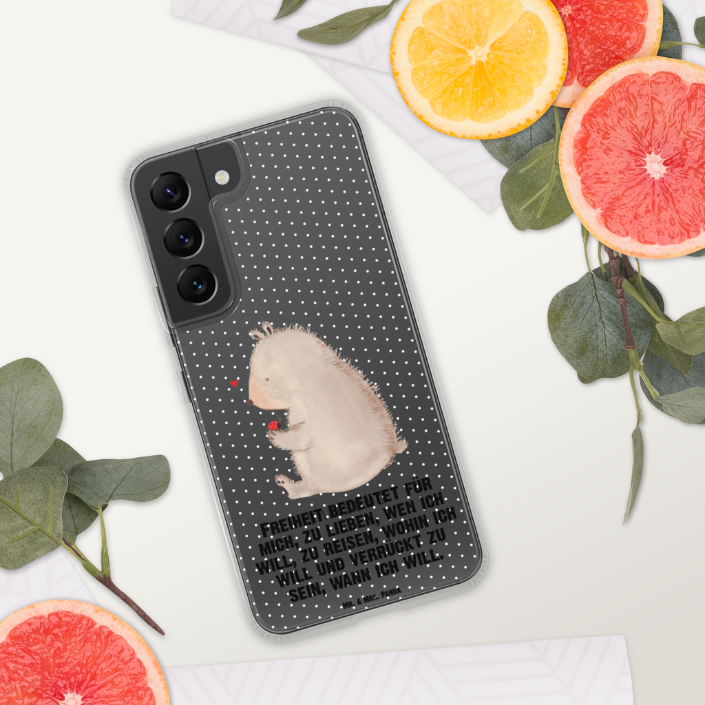 Handyhülle Bär mit Marienkäfer Bär, Marienkäfer, Liebe, Freiheit, Motivation, Das Leben ist schön Handyhülle, Handycover, Transparente Handyhülle, Flexible Handyhülle, Handyschutz, Transparent, Durchsichtig, Schutzhülle für Handy, Stilvolle Handyhülle, Robuste Handyhülle, Schutz vor Kratzern, Schützende Handyhülle  Bär, Teddy, Teddybär