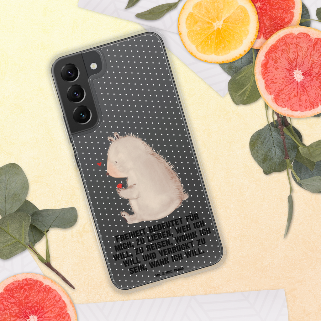 Handyhülle Bär mit Marienkäfer Bär, Marienkäfer, Liebe, Freiheit, Motivation, Das Leben ist schön Handyhülle, Handycover, Transparente Handyhülle, Flexible Handyhülle, Handyschutz, Transparent, Durchsichtig, Schutzhülle für Handy, Stilvolle Handyhülle, Robuste Handyhülle, Schutz vor Kratzern, Schützende Handyhülle  Bär, Teddy, Teddybär