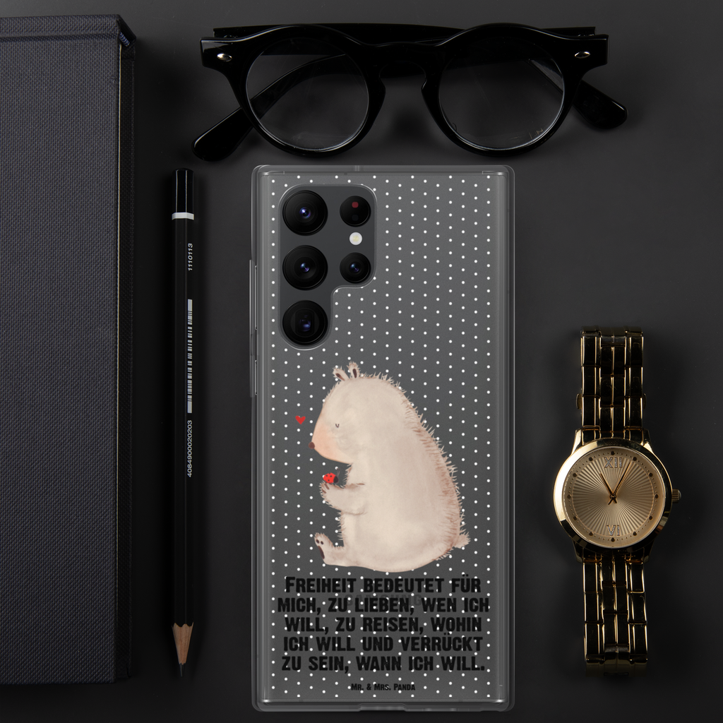 Handyhülle Bär mit Marienkäfer Bär, Marienkäfer, Liebe, Freiheit, Motivation, Das Leben ist schön Handyhülle, Handycover, Transparente Handyhülle, Flexible Handyhülle, Handyschutz, Transparent, Durchsichtig, Schutzhülle für Handy, Stilvolle Handyhülle, Robuste Handyhülle, Schutz vor Kratzern, Schützende Handyhülle  Bär, Teddy, Teddybär