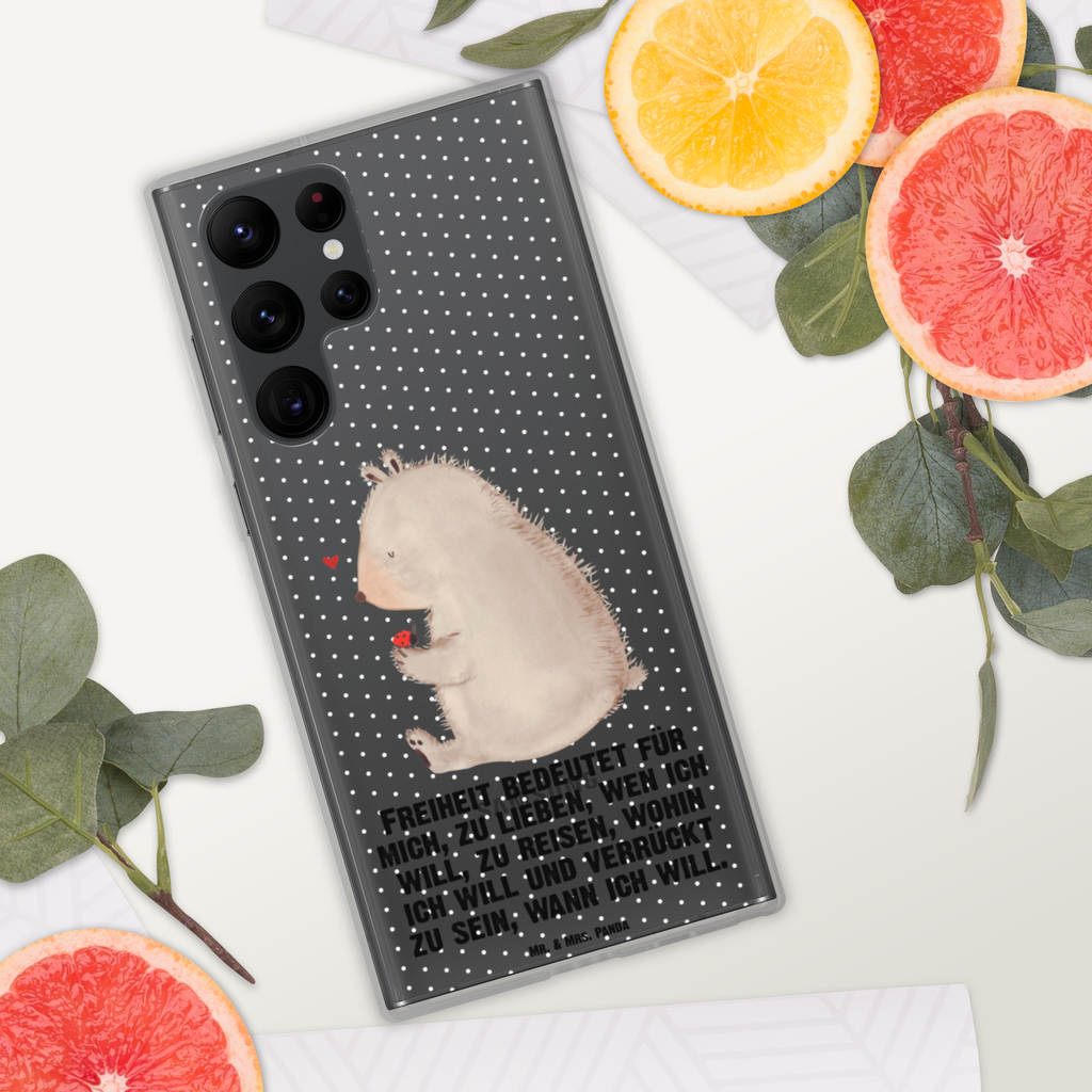 Handyhülle Bär mit Marienkäfer Bär, Marienkäfer, Liebe, Freiheit, Motivation, Das Leben ist schön Handyhülle, Handycover, Transparente Handyhülle, Flexible Handyhülle, Handyschutz, Transparent, Durchsichtig, Schutzhülle für Handy, Stilvolle Handyhülle, Robuste Handyhülle, Schutz vor Kratzern, Schützende Handyhülle  Bär, Teddy, Teddybär