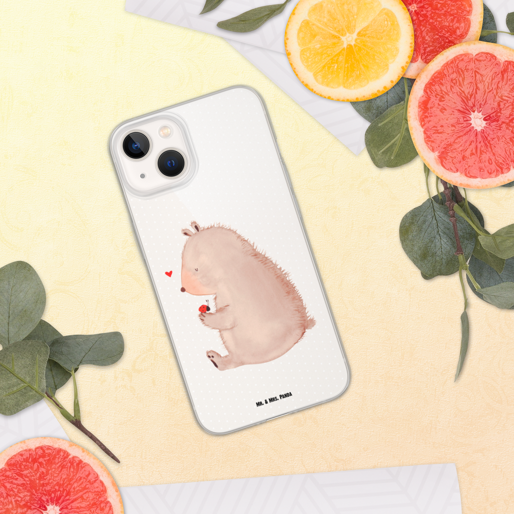 Handyhülle Bär mit Marienkäfer Bär, Marienkäfer, Liebe, Freiheit, Motivation, Das Leben ist schön Handyhülle, Handycover, Transparente Handyhülle, Flexible Handyhülle, Handyschutz, Transparent, Durchsichtig, Schutzhülle für Handy, Stilvolle Handyhülle, Robuste Handyhülle, Schutz vor Kratzern, Schützende Handyhülle  Bär, Teddy, Teddybär