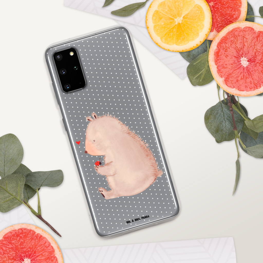 Handyhülle Bär mit Marienkäfer Bär, Marienkäfer, Liebe, Freiheit, Motivation, Das Leben ist schön Handyhülle, Handycover, Transparente Handyhülle, Flexible Handyhülle, Handyschutz, Transparent, Durchsichtig, Schutzhülle für Handy, Stilvolle Handyhülle, Robuste Handyhülle, Schutz vor Kratzern, Schützende Handyhülle  Bär, Teddy, Teddybär