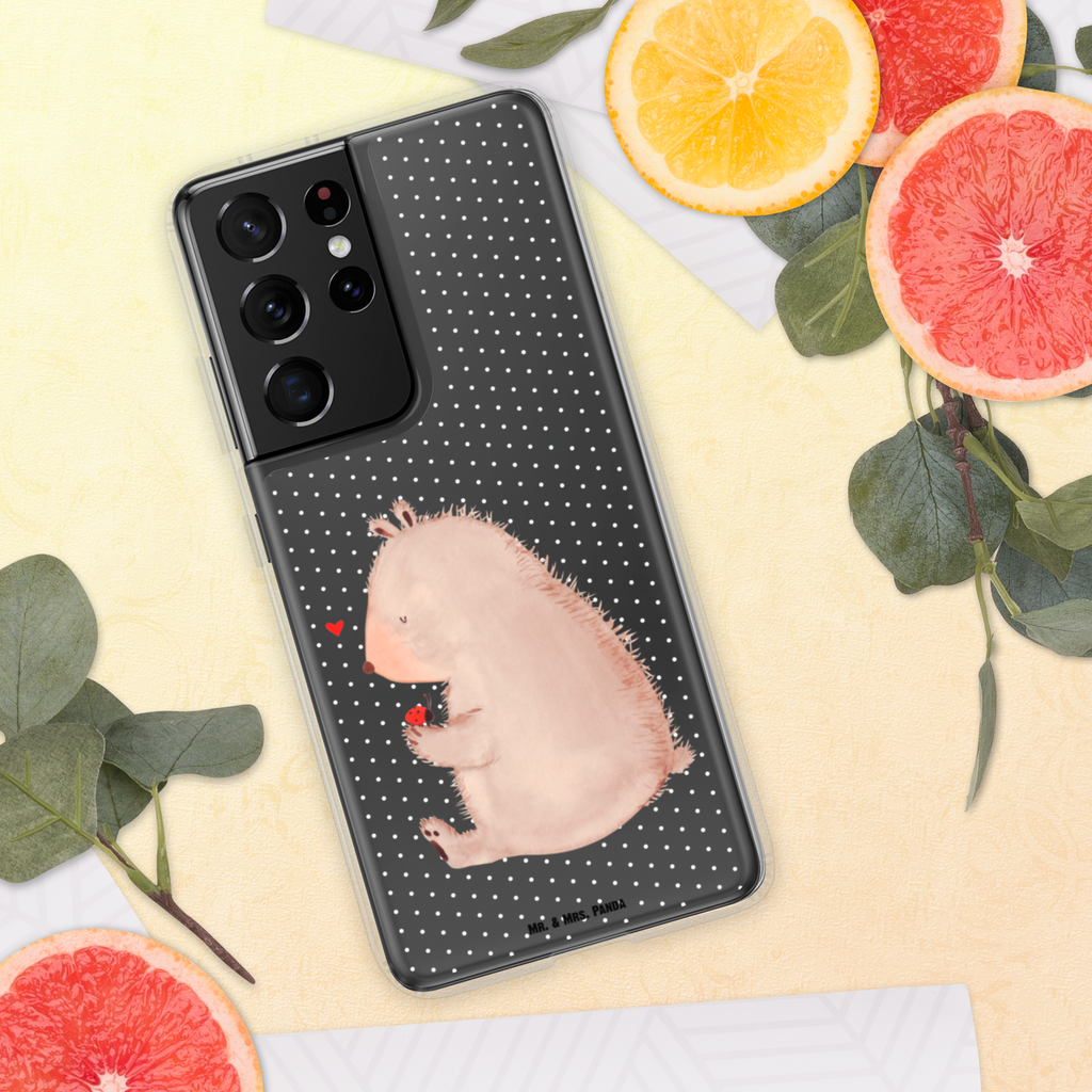 Handyhülle Bär mit Marienkäfer Bär, Marienkäfer, Liebe, Freiheit, Motivation, Das Leben ist schön Handyhülle, Handycover, Transparente Handyhülle, Flexible Handyhülle, Handyschutz, Transparent, Durchsichtig, Schutzhülle für Handy, Stilvolle Handyhülle, Robuste Handyhülle, Schutz vor Kratzern, Schützende Handyhülle  Bär, Teddy, Teddybär
