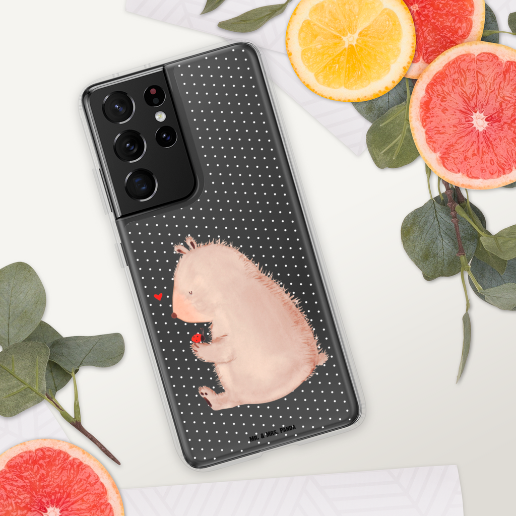 Handyhülle Bär mit Marienkäfer Bär, Marienkäfer, Liebe, Freiheit, Motivation, Das Leben ist schön Handyhülle, Handycover, Transparente Handyhülle, Flexible Handyhülle, Handyschutz, Transparent, Durchsichtig, Schutzhülle für Handy, Stilvolle Handyhülle, Robuste Handyhülle, Schutz vor Kratzern, Schützende Handyhülle  Bär, Teddy, Teddybär