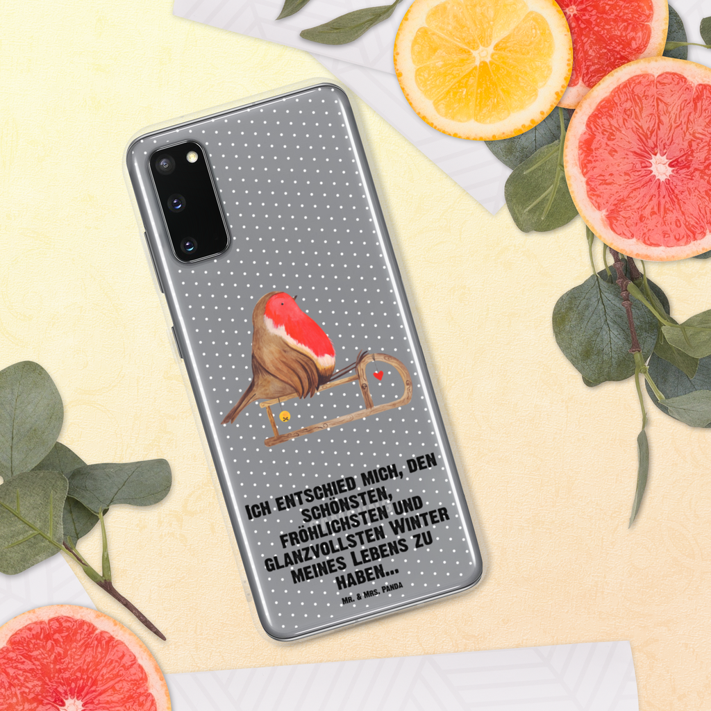 Handyhülle Rotkehlchen Schlitten Handyhülle, Handycover, Transparente Handyhülle, Flexible Handyhülle, Handyschutz, Transparent, Durchsichtig, Schutzhülle für Handy, Stilvolle Handyhülle, Robuste Handyhülle, Schutz vor Kratzern, Schützende Handyhülle, Winter, Weihnachten, Weihnachtsdeko, Nikolaus, Advent, Heiligabend, Wintermotiv, Schlitten, Vogel