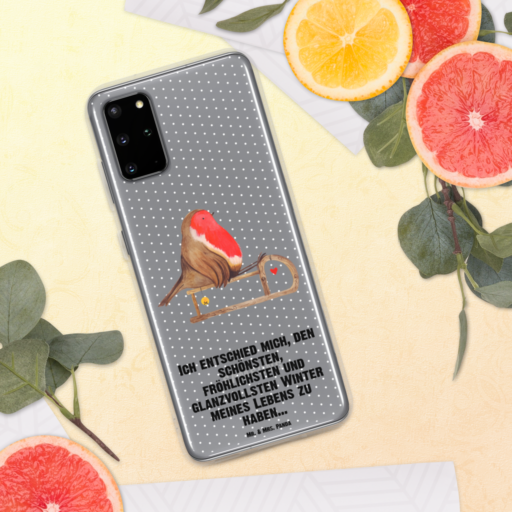 Handyhülle Rotkehlchen Schlitten Handyhülle, Handycover, Transparente Handyhülle, Flexible Handyhülle, Handyschutz, Transparent, Durchsichtig, Schutzhülle für Handy, Stilvolle Handyhülle, Robuste Handyhülle, Schutz vor Kratzern, Schützende Handyhülle, Winter, Weihnachten, Weihnachtsdeko, Nikolaus, Advent, Heiligabend, Wintermotiv, Schlitten, Vogel