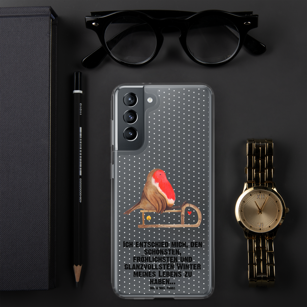 Handyhülle Rotkehlchen Schlitten Handyhülle, Handycover, Transparente Handyhülle, Flexible Handyhülle, Handyschutz, Transparent, Durchsichtig, Schutzhülle für Handy, Stilvolle Handyhülle, Robuste Handyhülle, Schutz vor Kratzern, Schützende Handyhülle, Winter, Weihnachten, Weihnachtsdeko, Nikolaus, Advent, Heiligabend, Wintermotiv, Schlitten, Vogel