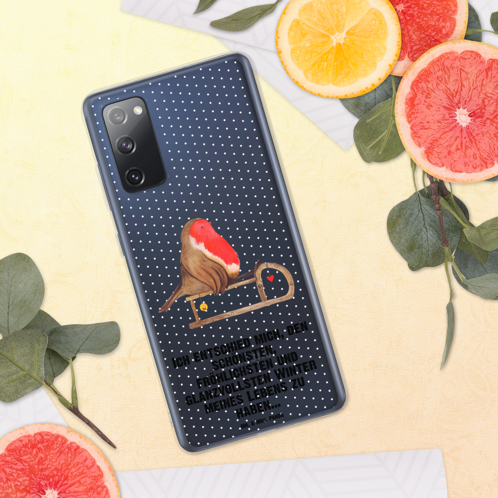 Handyhülle Rotkehlchen Schlitten Handyhülle, Handycover, Transparente Handyhülle, Flexible Handyhülle, Handyschutz, Transparent, Durchsichtig, Schutzhülle für Handy, Stilvolle Handyhülle, Robuste Handyhülle, Schutz vor Kratzern, Schützende Handyhülle, Winter, Weihnachten, Weihnachtsdeko, Nikolaus, Advent, Heiligabend, Wintermotiv, Schlitten, Vogel