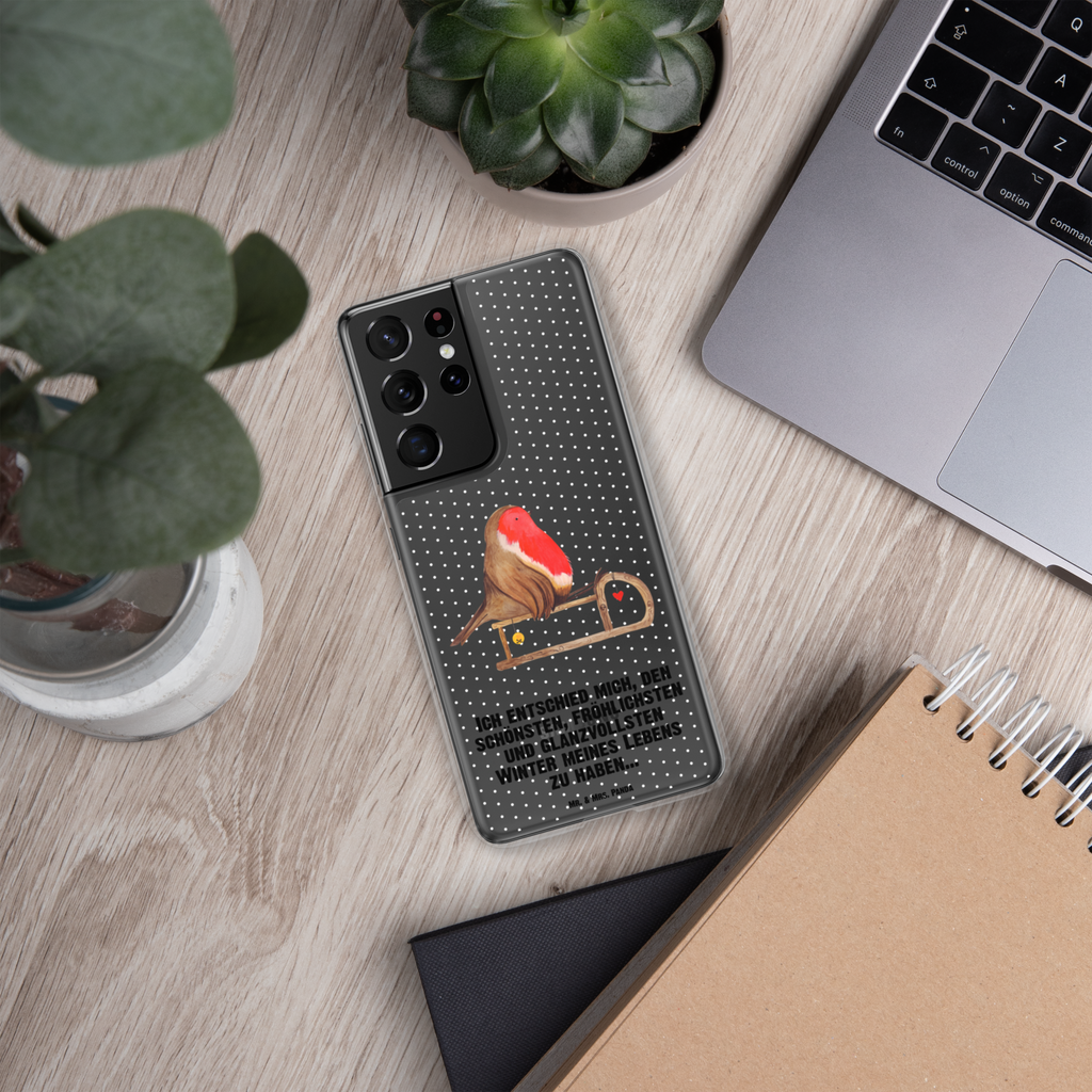 Handyhülle Rotkehlchen Schlitten Handyhülle, Handycover, Transparente Handyhülle, Flexible Handyhülle, Handyschutz, Transparent, Durchsichtig, Schutzhülle für Handy, Stilvolle Handyhülle, Robuste Handyhülle, Schutz vor Kratzern, Schützende Handyhülle, Winter, Weihnachten, Weihnachtsdeko, Nikolaus, Advent, Heiligabend, Wintermotiv, Schlitten, Vogel