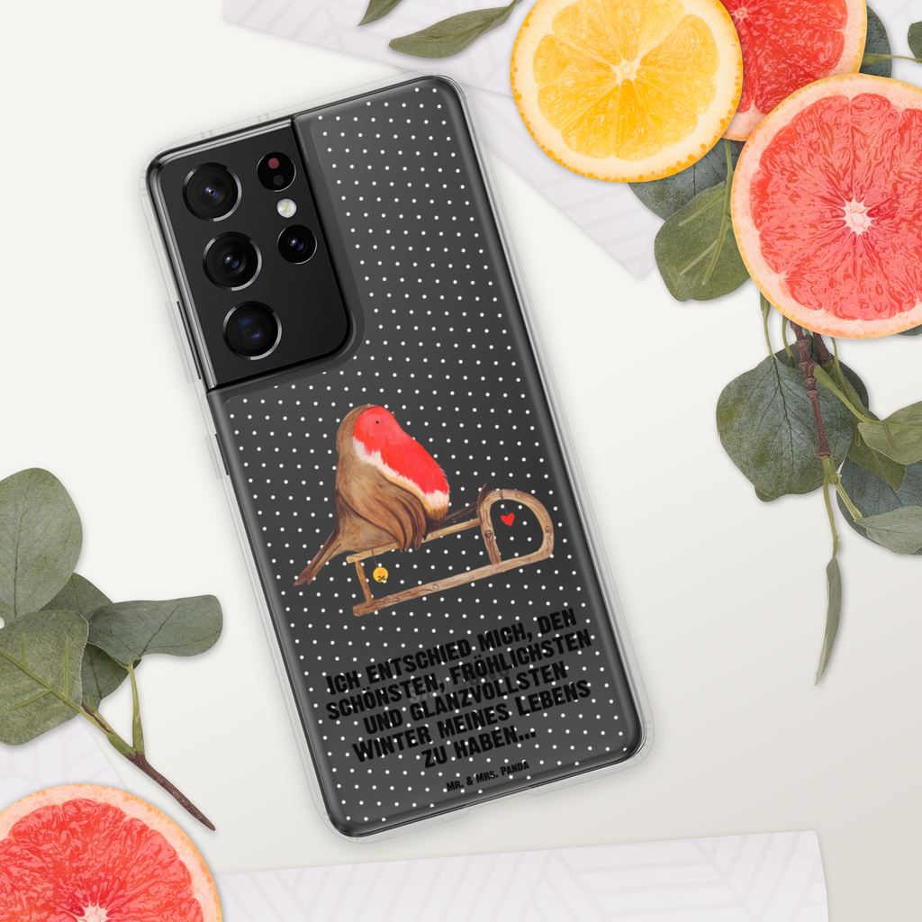 Handyhülle Rotkehlchen Schlitten Handyhülle, Handycover, Transparente Handyhülle, Flexible Handyhülle, Handyschutz, Transparent, Durchsichtig, Schutzhülle für Handy, Stilvolle Handyhülle, Robuste Handyhülle, Schutz vor Kratzern, Schützende Handyhülle, Winter, Weihnachten, Weihnachtsdeko, Nikolaus, Advent, Heiligabend, Wintermotiv, Schlitten, Vogel