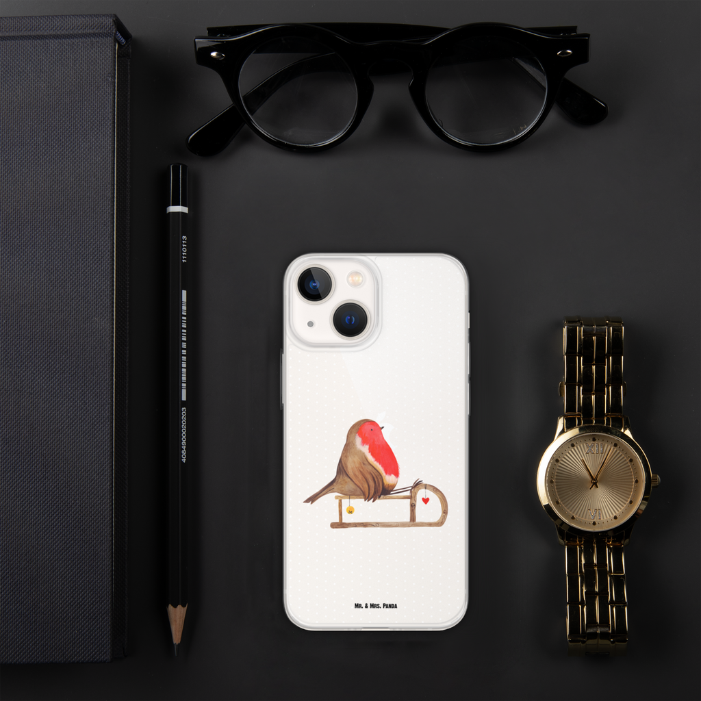 Handyhülle Rotkehlchen Schlitten Handyhülle, Handycover, Transparente Handyhülle, Flexible Handyhülle, Handyschutz, Transparent, Durchsichtig, Schutzhülle für Handy, Stilvolle Handyhülle, Robuste Handyhülle, Schutz vor Kratzern, Schützende Handyhülle, Winter, Weihnachten, Weihnachtsdeko, Nikolaus, Advent, Heiligabend, Wintermotiv, Schlitten, Vogel