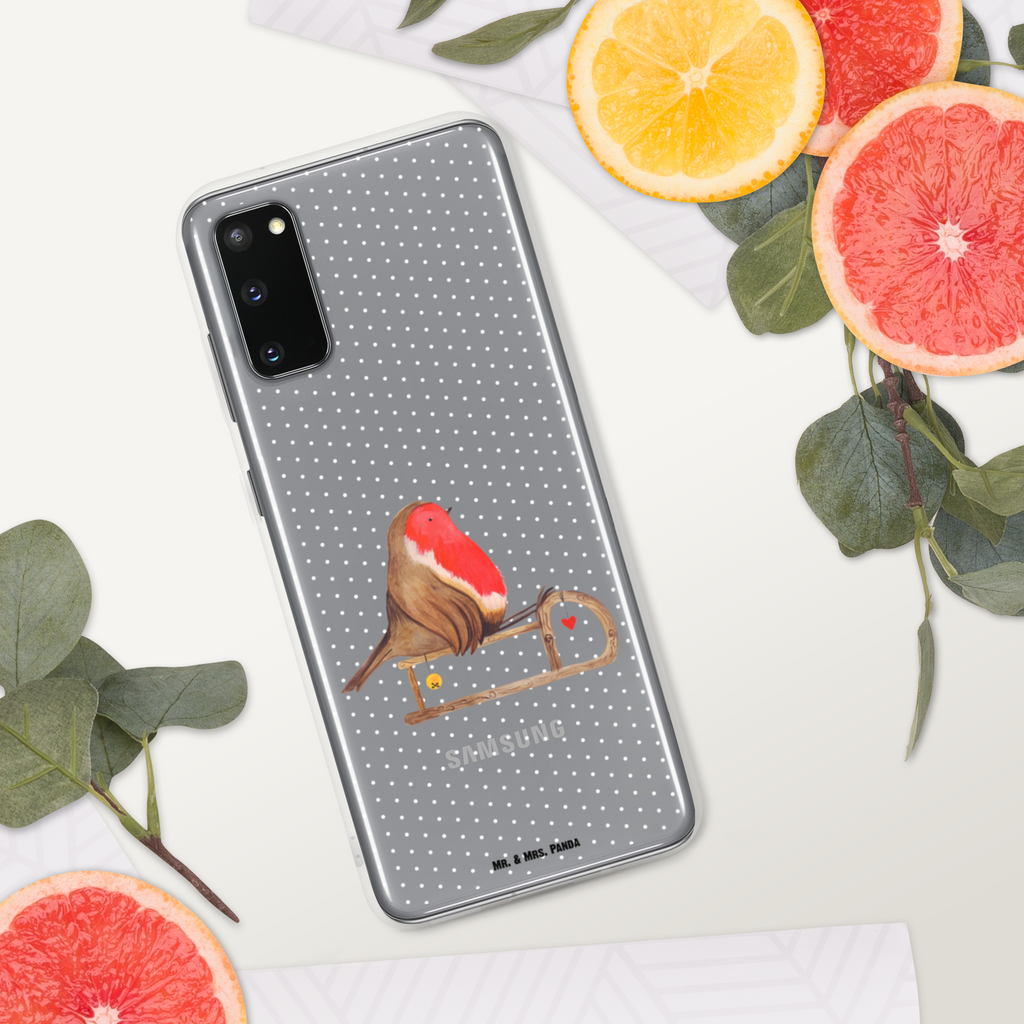 Handyhülle Rotkehlchen Schlitten Handyhülle, Handycover, Transparente Handyhülle, Flexible Handyhülle, Handyschutz, Transparent, Durchsichtig, Schutzhülle für Handy, Stilvolle Handyhülle, Robuste Handyhülle, Schutz vor Kratzern, Schützende Handyhülle, Winter, Weihnachten, Weihnachtsdeko, Nikolaus, Advent, Heiligabend, Wintermotiv, Schlitten, Vogel