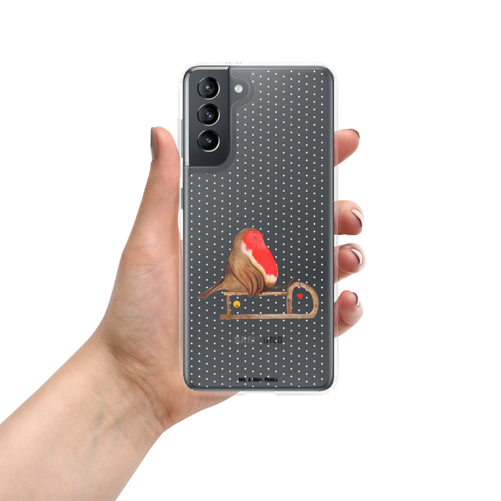 Handyhülle Rotkehlchen Schlitten Handyhülle, Handycover, Transparente Handyhülle, Flexible Handyhülle, Handyschutz, Transparent, Durchsichtig, Schutzhülle für Handy, Stilvolle Handyhülle, Robuste Handyhülle, Schutz vor Kratzern, Schützende Handyhülle, Winter, Weihnachten, Weihnachtsdeko, Nikolaus, Advent, Heiligabend, Wintermotiv, Schlitten, Vogel