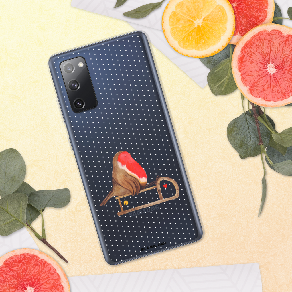 Handyhülle Rotkehlchen Schlitten Handyhülle, Handycover, Transparente Handyhülle, Flexible Handyhülle, Handyschutz, Transparent, Durchsichtig, Schutzhülle für Handy, Stilvolle Handyhülle, Robuste Handyhülle, Schutz vor Kratzern, Schützende Handyhülle, Winter, Weihnachten, Weihnachtsdeko, Nikolaus, Advent, Heiligabend, Wintermotiv, Schlitten, Vogel