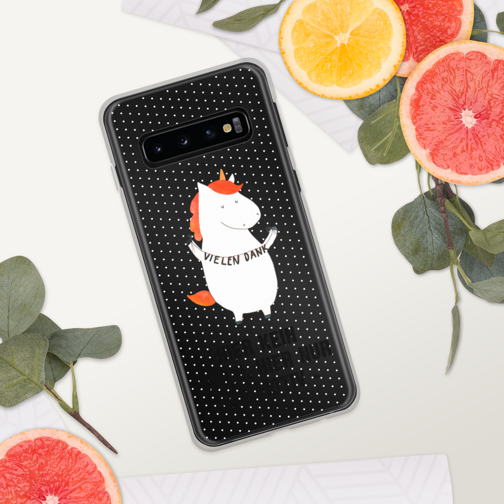 Handyhülle Einhorn Vielen Dank Danke, vielen Dank, Einhorn, Einhörner, Dankeschön, Danksagung, Handyhülle, Handycover, Transparente Handyhülle, Flexible Handyhülle, Handyschutz, Transparent, Durchsichtig, Schutzhülle für Handy, Stilvolle Handyhülle, Robuste Handyhülle, Schutz vor Kratzern, Schützende Handyhülle  Einhorn, Einhörner, Einhorn Deko, Pegasus, Unicorn
