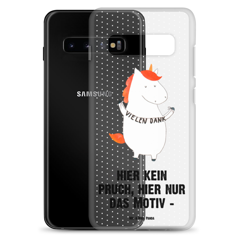 Handyhülle Einhorn Vielen Dank Danke, vielen Dank, Einhorn, Einhörner, Dankeschön, Danksagung, Handyhülle, Handycover, Transparente Handyhülle, Flexible Handyhülle, Handyschutz, Transparent, Durchsichtig, Schutzhülle für Handy, Stilvolle Handyhülle, Robuste Handyhülle, Schutz vor Kratzern, Schützende Handyhülle  Einhorn, Einhörner, Einhorn Deko, Pegasus, Unicorn