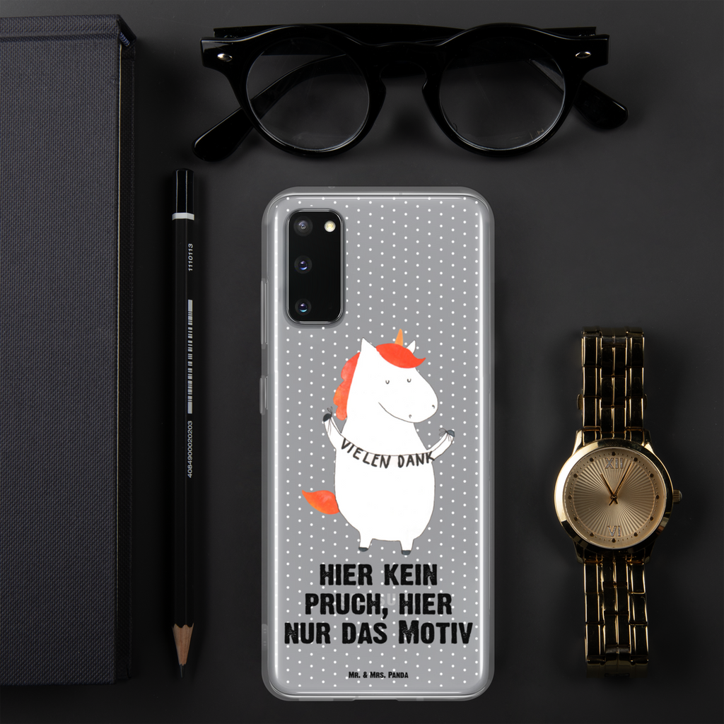 Handyhülle Einhorn Vielen Dank Danke, vielen Dank, Einhorn, Einhörner, Dankeschön, Danksagung, Handyhülle, Handycover, Transparente Handyhülle, Flexible Handyhülle, Handyschutz, Transparent, Durchsichtig, Schutzhülle für Handy, Stilvolle Handyhülle, Robuste Handyhülle, Schutz vor Kratzern, Schützende Handyhülle  Einhorn, Einhörner, Einhorn Deko, Pegasus, Unicorn