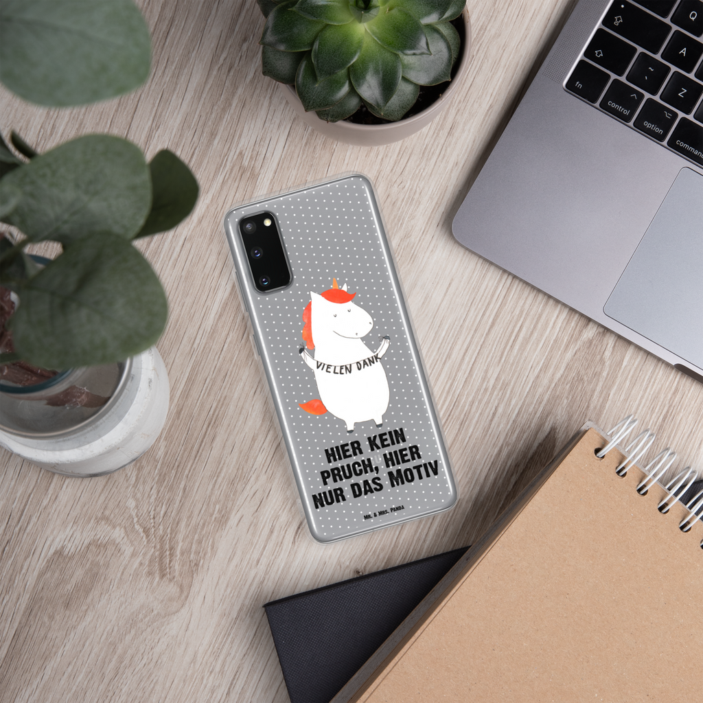Handyhülle Einhorn Vielen Dank Danke, vielen Dank, Einhorn, Einhörner, Dankeschön, Danksagung, Handyhülle, Handycover, Transparente Handyhülle, Flexible Handyhülle, Handyschutz, Transparent, Durchsichtig, Schutzhülle für Handy, Stilvolle Handyhülle, Robuste Handyhülle, Schutz vor Kratzern, Schützende Handyhülle  Einhorn, Einhörner, Einhorn Deko, Pegasus, Unicorn