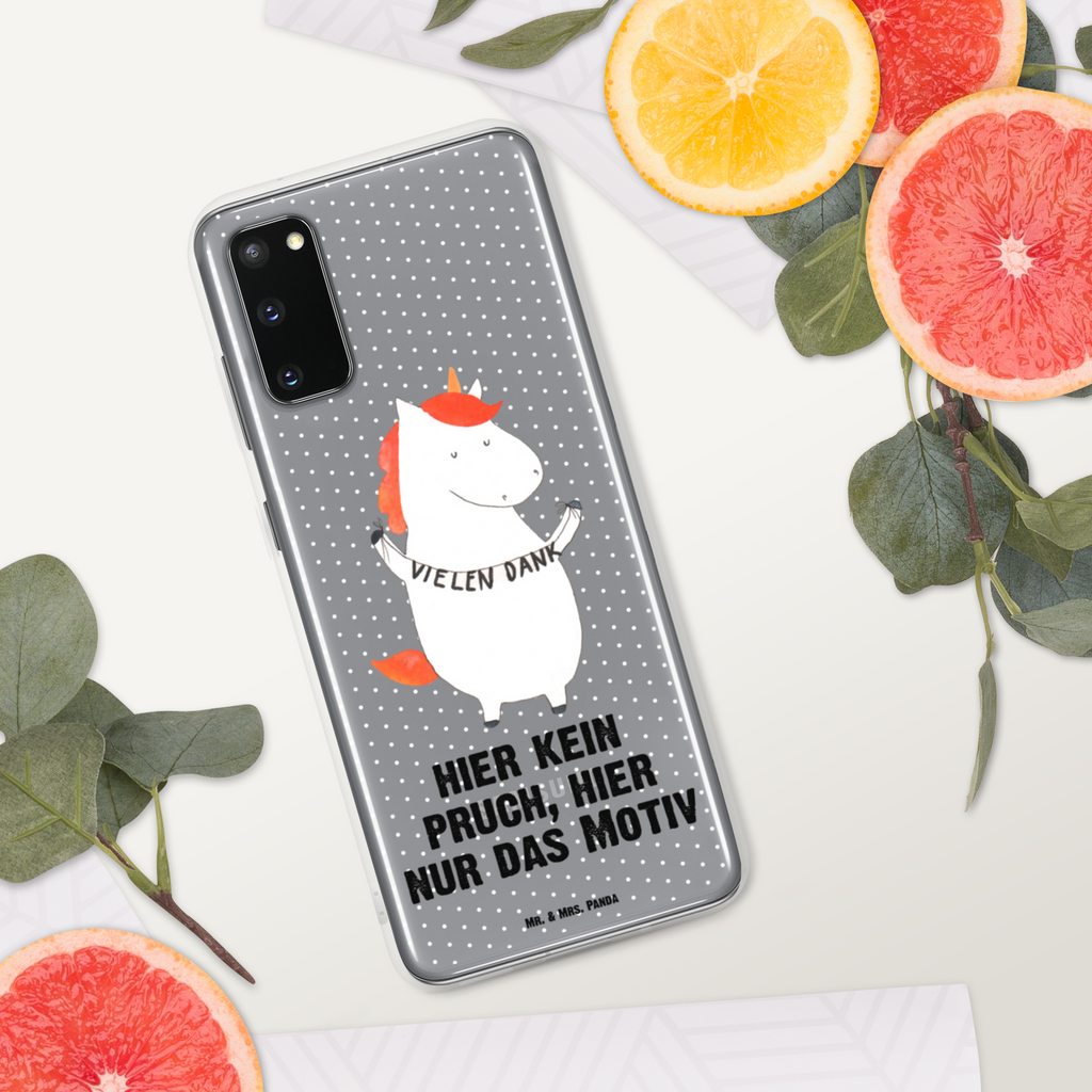 Handyhülle Einhorn Vielen Dank Danke, vielen Dank, Einhorn, Einhörner, Dankeschön, Danksagung, Handyhülle, Handycover, Transparente Handyhülle, Flexible Handyhülle, Handyschutz, Transparent, Durchsichtig, Schutzhülle für Handy, Stilvolle Handyhülle, Robuste Handyhülle, Schutz vor Kratzern, Schützende Handyhülle  Einhorn, Einhörner, Einhorn Deko, Pegasus, Unicorn