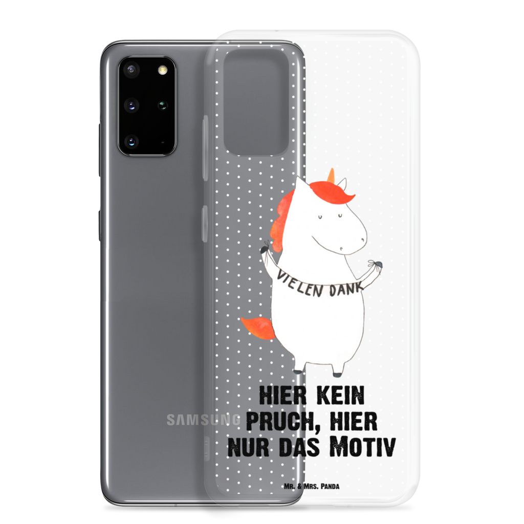 Handyhülle Einhorn Vielen Dank Danke, vielen Dank, Einhorn, Einhörner, Dankeschön, Danksagung, Handyhülle, Handycover, Transparente Handyhülle, Flexible Handyhülle, Handyschutz, Transparent, Durchsichtig, Schutzhülle für Handy, Stilvolle Handyhülle, Robuste Handyhülle, Schutz vor Kratzern, Schützende Handyhülle  Einhorn, Einhörner, Einhorn Deko, Pegasus, Unicorn