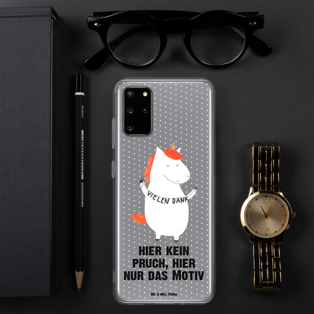 Handyhülle Einhorn Vielen Dank Danke, vielen Dank, Einhorn, Einhörner, Dankeschön, Danksagung, Handyhülle, Handycover, Transparente Handyhülle, Flexible Handyhülle, Handyschutz, Transparent, Durchsichtig, Schutzhülle für Handy, Stilvolle Handyhülle, Robuste Handyhülle, Schutz vor Kratzern, Schützende Handyhülle  Einhorn, Einhörner, Einhorn Deko, Pegasus, Unicorn