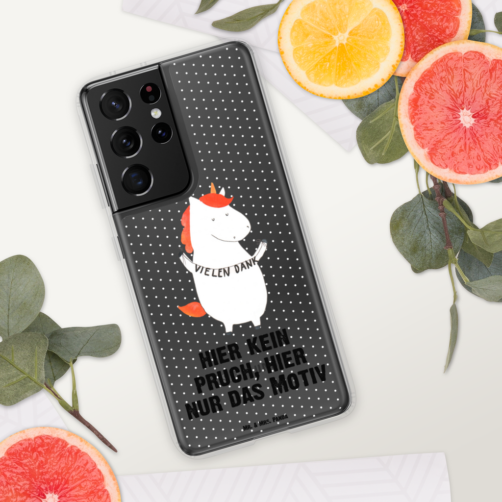 Handyhülle Einhorn Vielen Dank Danke, vielen Dank, Einhorn, Einhörner, Dankeschön, Danksagung, Handyhülle, Handycover, Transparente Handyhülle, Flexible Handyhülle, Handyschutz, Transparent, Durchsichtig, Schutzhülle für Handy, Stilvolle Handyhülle, Robuste Handyhülle, Schutz vor Kratzern, Schützende Handyhülle  Einhorn, Einhörner, Einhorn Deko, Pegasus, Unicorn